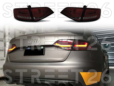 Stopuri LED Compatibile Cu Audi A4 B8 08-11 SEDAN Rosu Fumuriu LED