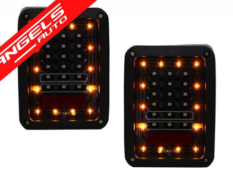 Stopuri LED Jeep Wrangler JK 2007-up Negru