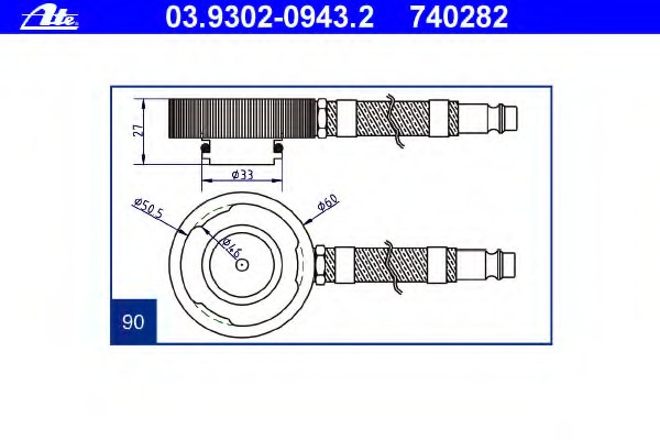 Stut aerisire ~ Hyundai Avante 1995 1996 1997 1998 1999 2000 ~ 03.9302-0943.2 ~ ATE