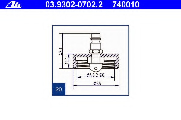 Stut aerisire ~ Peugeot Partner 2005 2006 2007 2008 2009 2010 ~ 03.9302-0702.2 ~ ATE