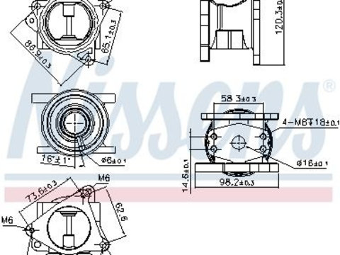 Supapa egr 98173 NISSENS pentru Vw Passat Skoda Octavia Skoda Fabia Vw Golf Seat Ibiza Seat Cordoba Vw Touran Audi A3 Vw Rabbit Seat Altea Seat Toledo Vw Jetta Vw Vento Seat Leon Mitsubishi Grandis Mitsubishi Outlander Vw Bora Mitsubishi Galant Mitsubishi