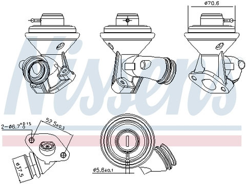 Supapa egr 98228 NISSENS pentru Ford Fiesta Ford Ikon Peugeot 206 Peugeot 307 Ford Fusion Mazda 2 Mazda Demio Peugeot 1007