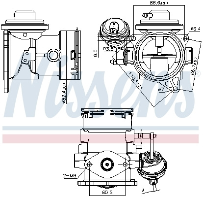 Supapa egr 98268 NISSENS pentru Vw Multivan Vw Transporter Vw Kombi