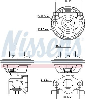Supapa EGR EGR valve HYUNDAI TUCSON TUCSON-SUV KIA SPORTAGE II 2.0 d 08.04- Nissens 98477