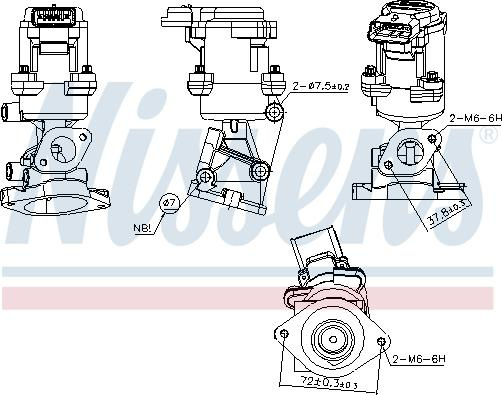 Supapa EGR LAND ROVER DISCOVERY III (L319), Van, 01.2007 - 07.2009 Nissens 98351