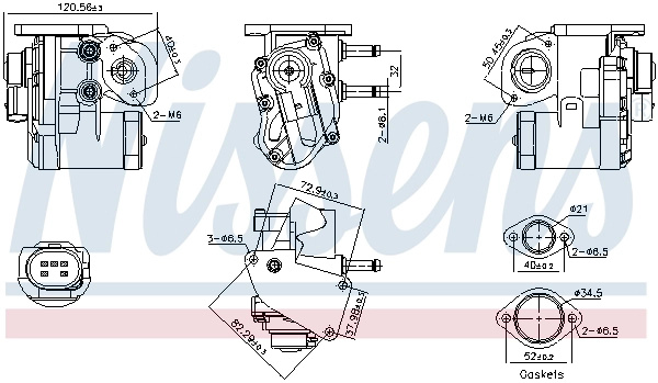 Supapa EGR NISSENS 98236 pentru VW TOURAN (1T1, 1T2) 2003-2007