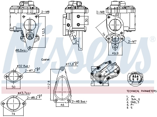 Supapa EGR NISSENS 98241 pentru masina RENAULT MEG