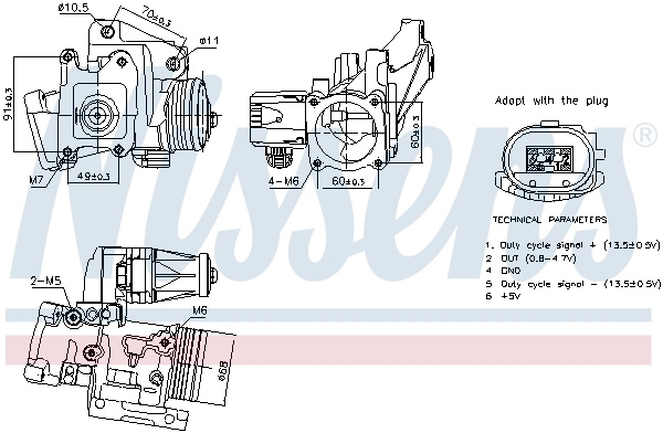 Supapa EGR NISSENS 98387 pentru VOLVO V70 III caroserie inchisa/combi (135) 2013-2015