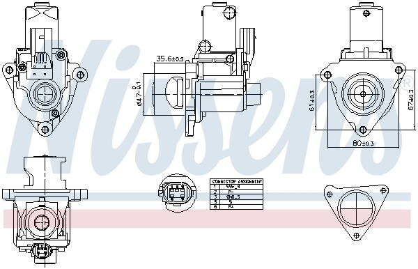 Supapa EGR NISSENS 98510 pentru HYUNDAI ix35 (LM, EL, ELH) 2010-2015