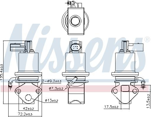 Supapa EGR Valva EGR AUDI A2 SEAT AROSA CORDOBA IBIZA III INCA LEON TOLEDO II SKODA FABIA I OCTAVIA I OCTAVIA II VW GOLF V (1K1), Hatchback, 10.2003 - 02.2009 Nissens 98158