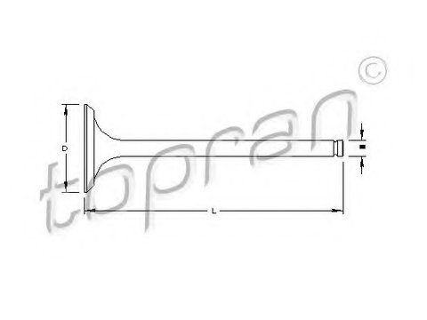 Supapa evacuare 201 247 TOPRAN pentru Opel Corsa Opel Kadett Opel Ascona Opel Vita