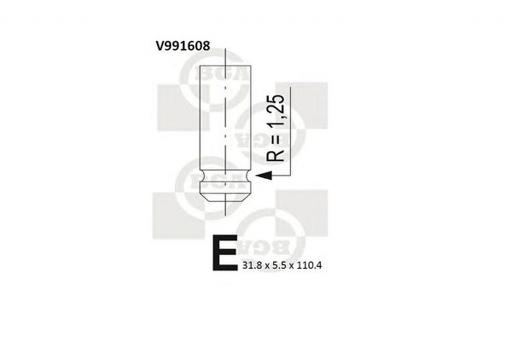 Supapa evacuare CHEVROLET AVEO limuzina T250 T255 BGA V991608
