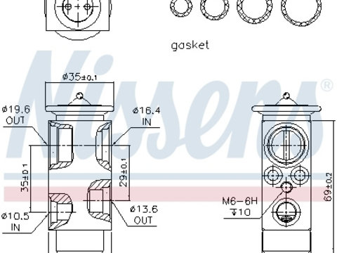 Supapa expansiune clima 999224 NISSENS pentru Land rover Range rover Bmw Seria 5 Bmw Z8 Bmw X5