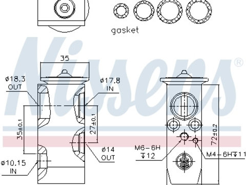 Supapa expansiune clima 999279 NISSENS pentru Nissan X-trail Nissan 370 Nissan Dualis Nissan Qashqai