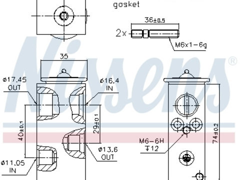 Supapa expansiune clima 999293 NISSENS pentru CitroEn C4 Peugeot 308 Peugeot 208 Peugeot 2008