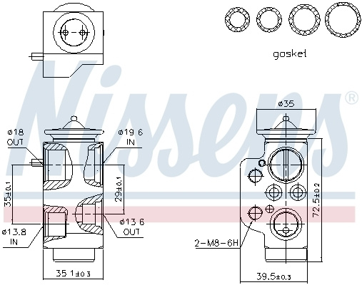 Supapa expansiune clima 999318 NISSENS pentru Seat Alhambra Vw Eurovan Vw Kombi Vw Transporter Vw Sharan Vw Multivan