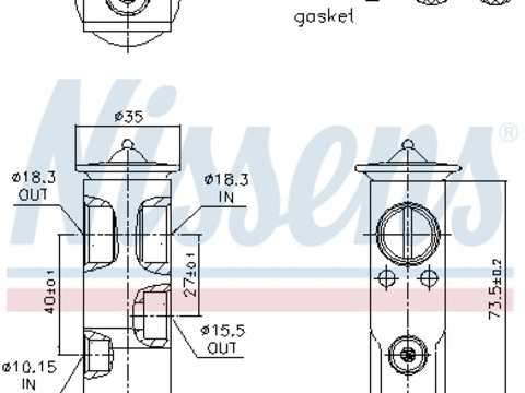 Supapa expansiune clima 999388 NISSENS pentru Land rover Discovery Land rover Lr4 Land rover Range rover Land rover Lr3