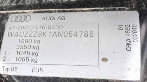 Suport accesorii Audi A4 B8 2.0 TFSI 200