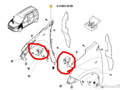 Suport aripa fata stanga/dreapta Dacia Lodgy 2012-, Dokker 2012-