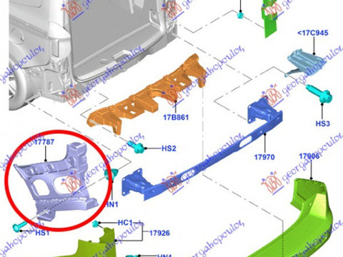 Suport bara spate FORD TRANSIT/TOURNEO COURIER 13-