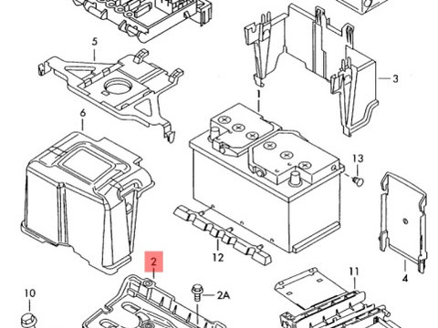 Suport baterie Volkswagen Bora 1J 96 kw ASZ 2003 2004 OEM 1J0915333