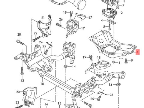 Suport cu tampon cutie de viteze audi A4 B8 2.0 TDI CAG 103 KW OEM 8K0399263AF