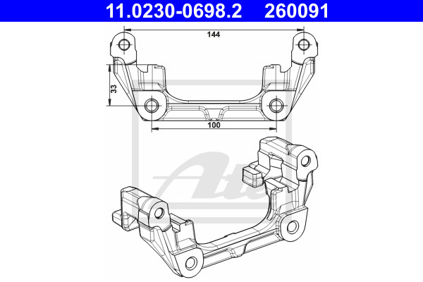 Suport etrier 11 0230-0698 2 ATE pentru Volvo C30 Volvo C70 Volvo S40 Volvo V50 Ford Focus Ford C-max Mazda 3 Mazda Axela Mazda 5 Mazda Premacy Volvo V40