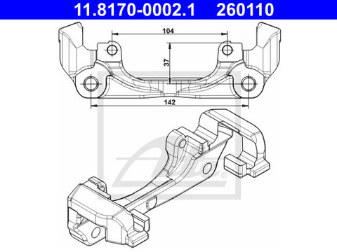 Suport etrier 11 8170-0002 1 ATE pentru Renault Megane Renault Gran Renault Fluence Dacia Duster Renault ScEnic Dacia Lodgy Dacia Dokker Renault Captur Renault Lodgy