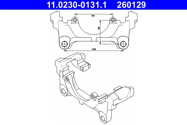 Suport,etrier ATE 11.0230-0131.1 pentru VW PASSAT ALLTRACK B7 (365) 2012 2013 2014