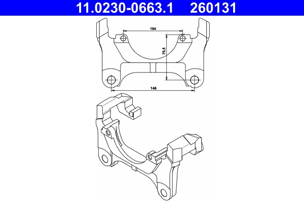 Suport,etrier ATE 11.0230-0663.1 la masina SKODA SUPERB II combi (3T5) 2009 2010 2011 2012 2013 2014 2015