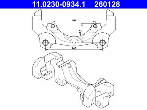 Suport,etrier ATE 11.0230-0934.1