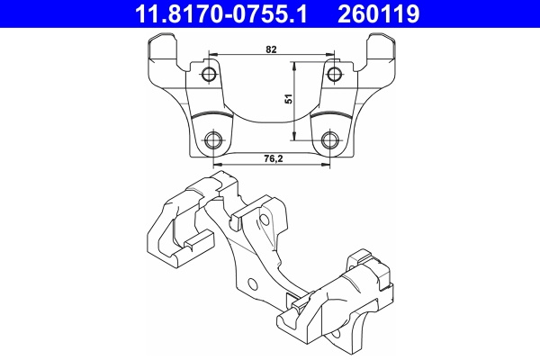 Suport etrier ATE BMW 1 (E81) 2006-2011 - 11.8170-0755.1