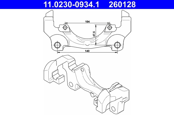 Suport etrier ATE FORD MONDEO IV Van 2007-2014 - 11.0230-0934.1