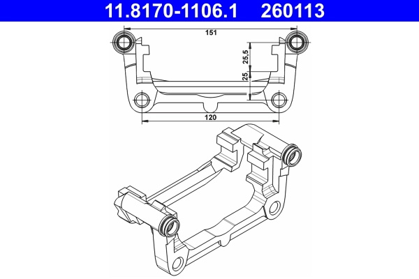 Suport etrier ATE OPEL ASTRA J GTC 2011-2018 - 11.8170-1106.1