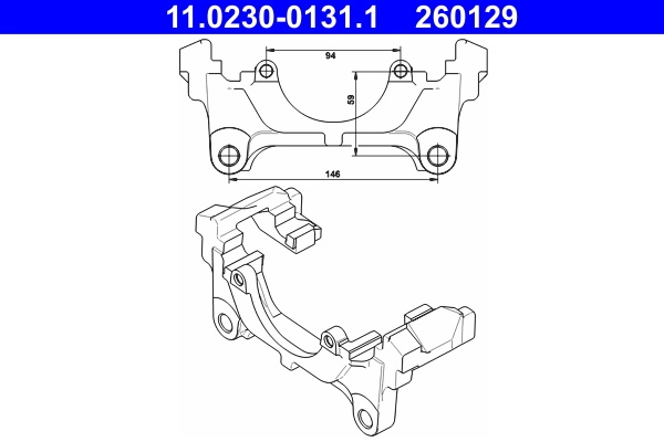 Suport etrier ATE VW PASSAT B7 (A32, A33) 2011-2020 - 11.0230-0131.1