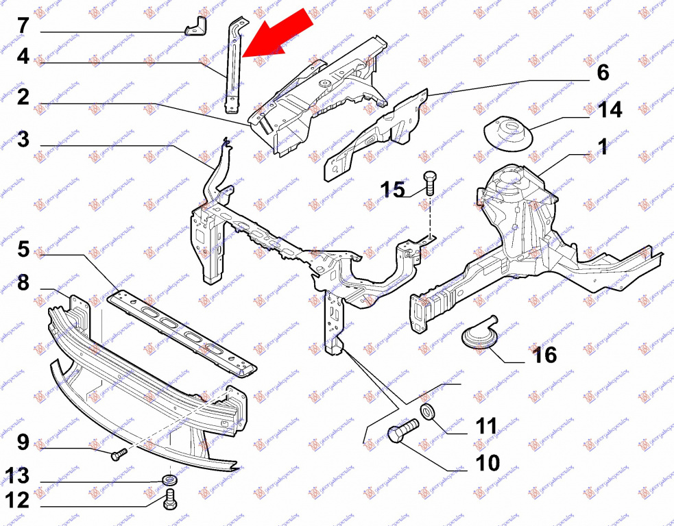 Suport Far - Fiat Bravo 2007 , 51792690