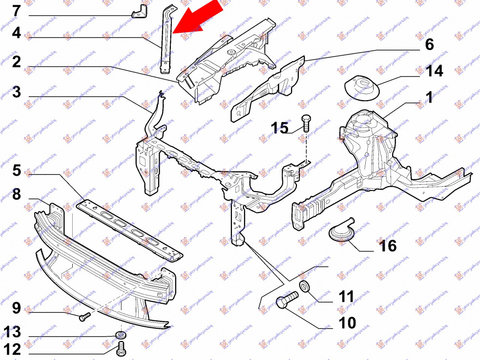 Suport Far - Fiat Bravo 2007 , 51792690