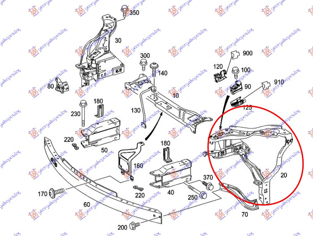 SUPORT FAR METAL ASSY - MERCEDES E CLASS