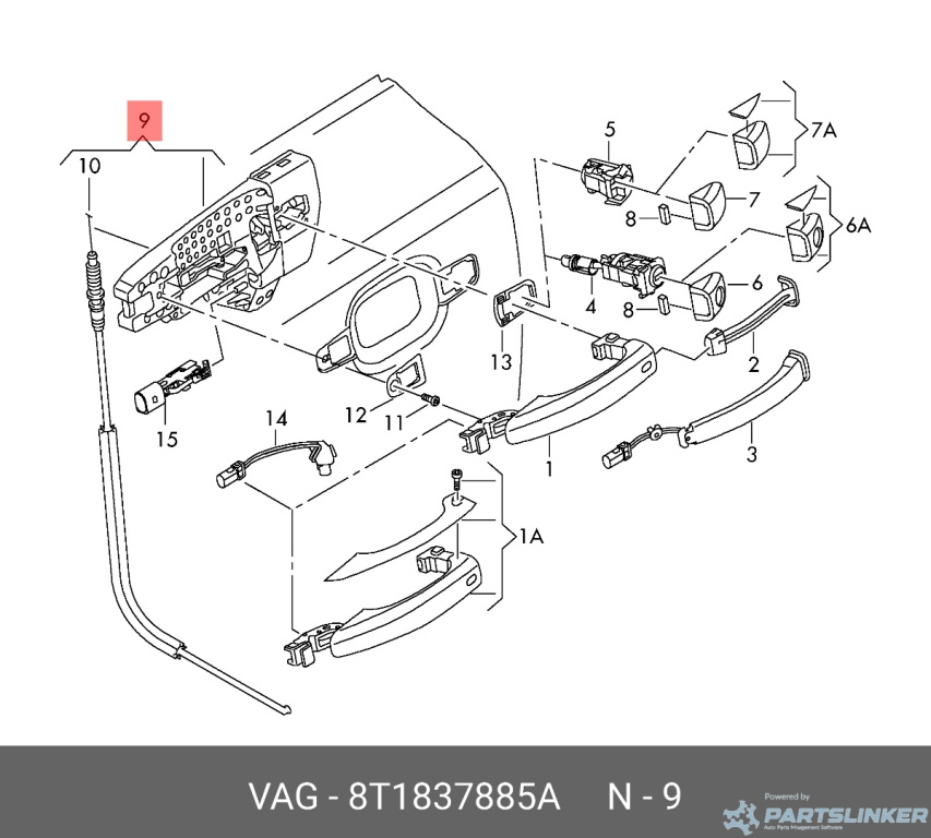 Suport maner usa stanga fata Audi A4 B8 (8K) Avant 2011 2.0 TDI OEM 8T1837885A