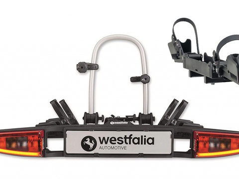 Suport pentru 3 biciclete cu prindere pe carligul de remorcare auto Westfalia BC80 Bikelander LED