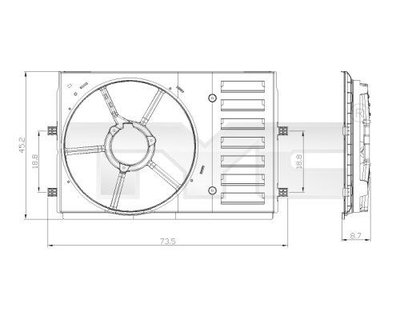 Suport, ventilator TYC 837-0035-1