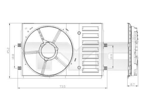 Suport, ventilator TYC 837-0035-1