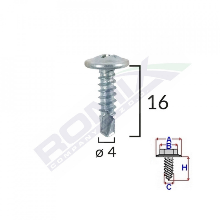 SURUB AUTOFORANT DIN ZINC 4.2X16 SET 100 BUC