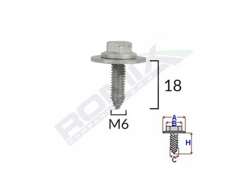 Surub fixare elemente motor pentru toyota, lexus 6x18mm set 5 buc UNIVERSAL Universal #6 C60578-RMX