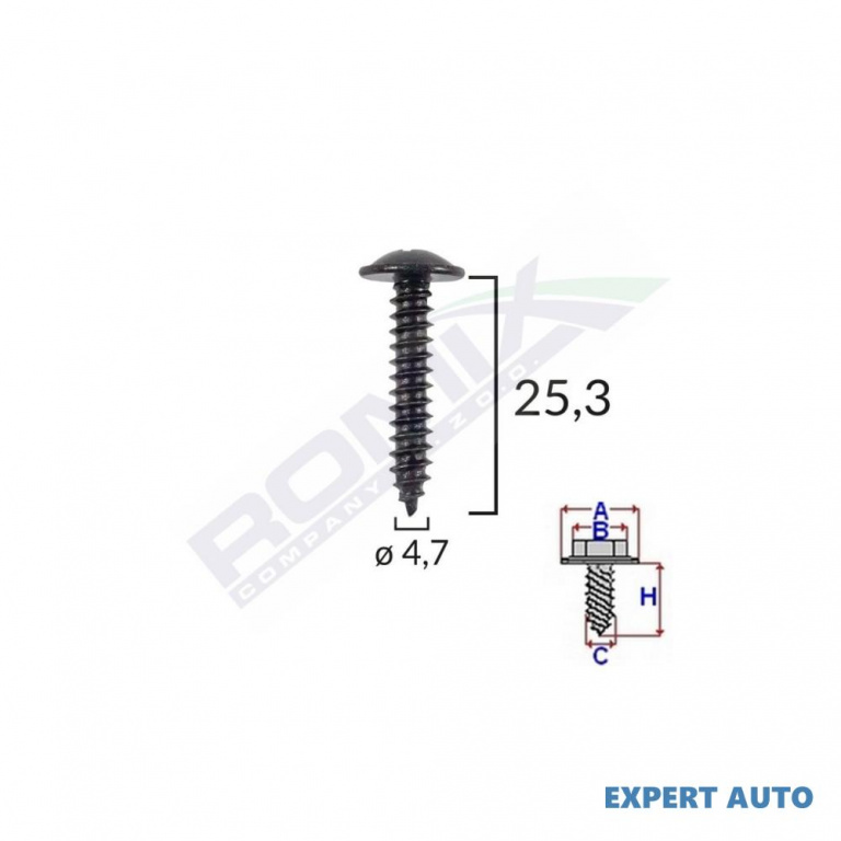Surub fixare pentru alfa romeo/fiat 4.7x25.3mm - n