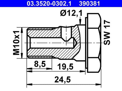 Surub gaurit ATE 03.3520-0302.1