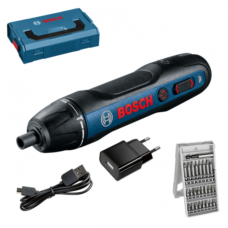 Surubelnita Electrica Pe Acumulator Bosch GO Professional 06019H2101, 3.6V, 5 Nm, L-Boxx MINI, Set 25 Biti 0 601 9H2 101