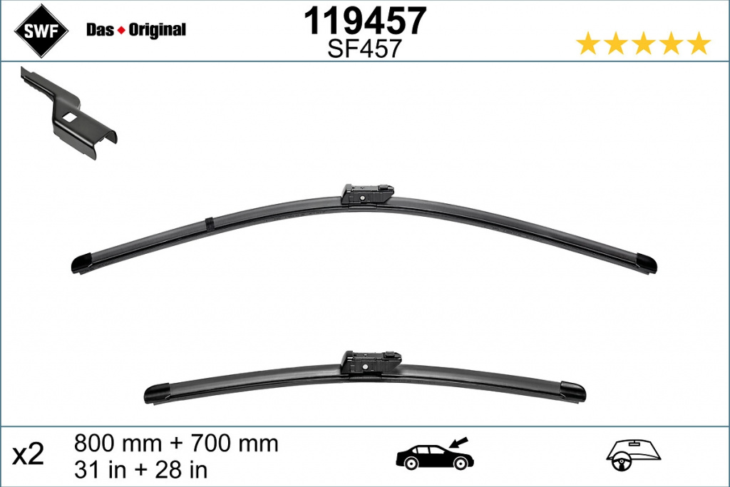 SWF lamela stergator 119457 montare fata la masina OPEL ZAFIRA TOURER C VAN (P12) 2012 2013 2014 2015 2016 2017 2018