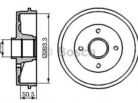 Tambur frana 0 986 477 120 BOSCH pentru Renault 19 Renault Megane Renault Twingo Renault Clio Renault Logan Renault Tondar Renault Symbol Renault Thalia Dacia Sandero