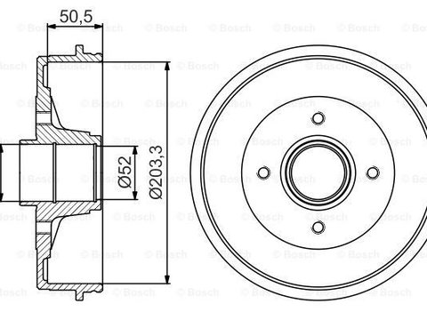 Tambur frana 0 986 477 172 BOSCH pentru Renault Kangoo Nissan Kubistar